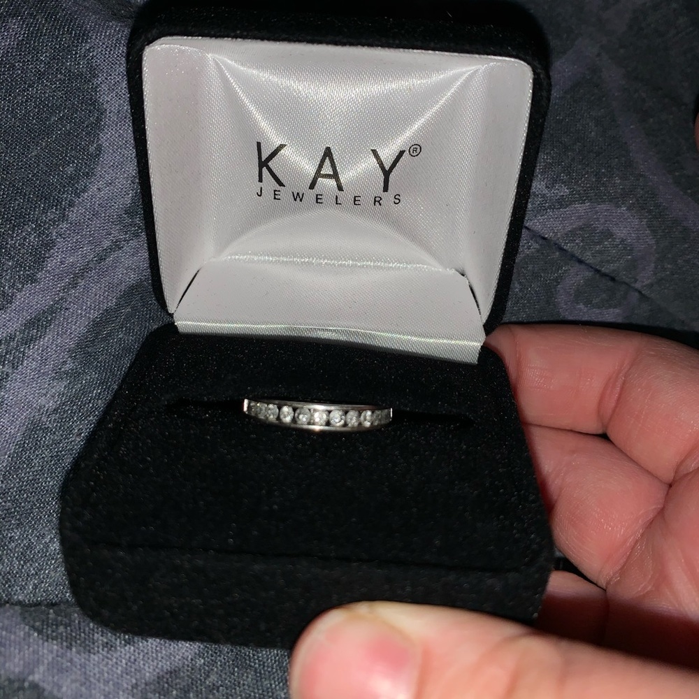 Sterling silver 1/4ct diamond wedding band